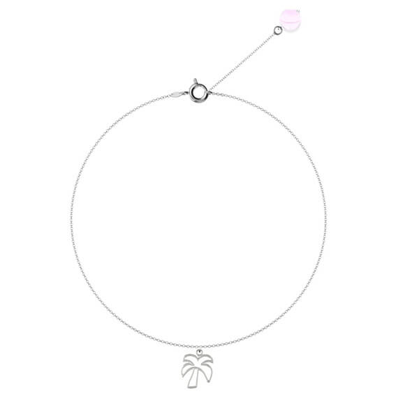 tobillera plata palmera